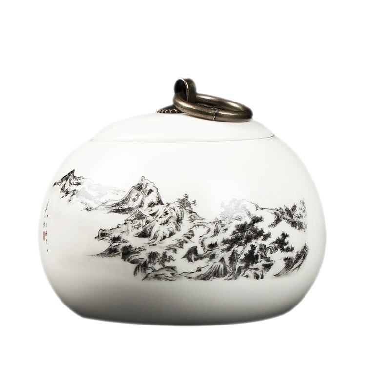 china Tea Caddy Tea Sugar Coffee Beans Jars Ceramic Tea Canister Kitchen Storage Bottle & Jars Sugar Bowl Storage Tank Spice Jar: jiangshanruhua