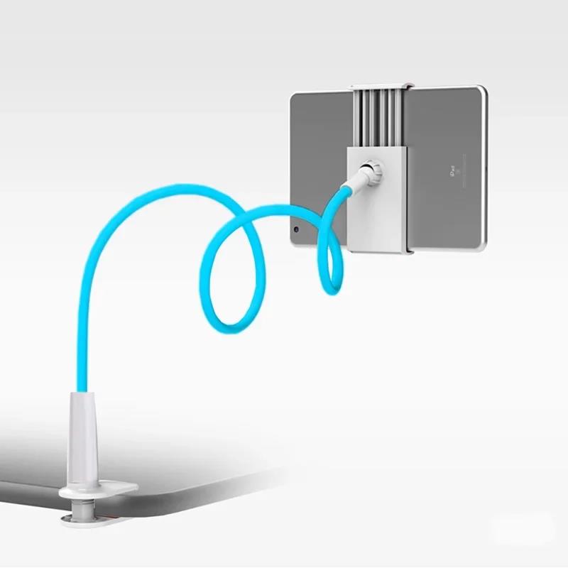 Gooseneck Tablet Holder with Flexible Arm 360 Clip Bed Support for 4 - 11 inches Phone Tablet Bracket for IPad Stand Accessories: Orange