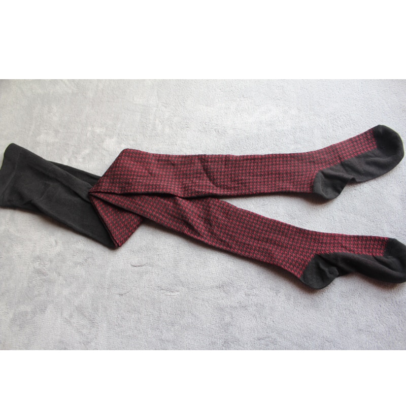 Women Houndstooth Patterned Cotton Pantyhose Spring &amp; Autumn Footed Tights