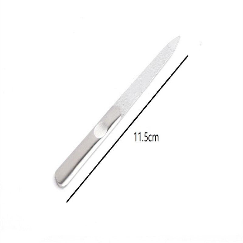Professionele Rvs Nail File Buffer Metalen Dubbele Side Slijpen Staaf Manicure Pedicure Scrub Nail Arts Gereedschap Dikke LJ02