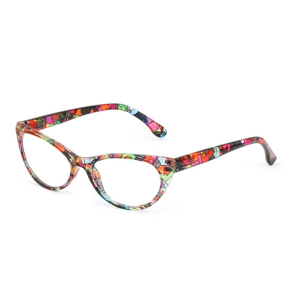 Floral Reading Glasses Urltra-Light Eye Protection Women Flowers Comfortable Eyeglasses: Strength 250 / red