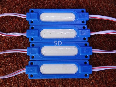 100pcs 2W Injection led COB module DC24V truck moto module lamp Waterproof led background light warm white/red/blue/Green