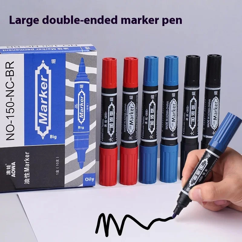 3/6 stk. 3-- fargers dobbeltsidig tusj med oljebasert blekk, hurtigtørkende, vanntett og ikke-viskelig, til kunst- og håndverksprosjekter.