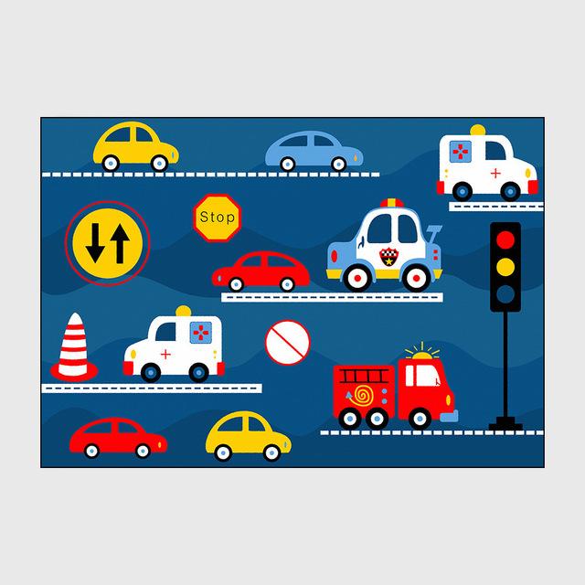 20 matto lastenhuone auton liikennevalo painettu pojan huone matto makuuhuone olohuone matto tyyny lasten sisustus kotiin: Sininen / 40 x 60cm