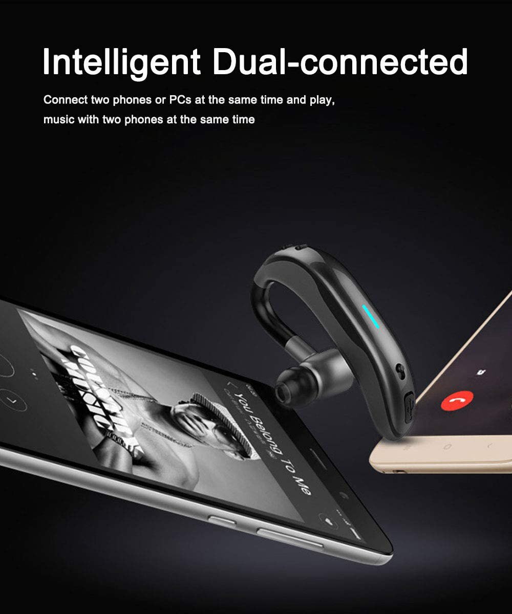 Bluetooth Headset Wireless Hands Free Earpiece with Microphone Waterproof Earbud V4.1 Car Headphones for Office Driving