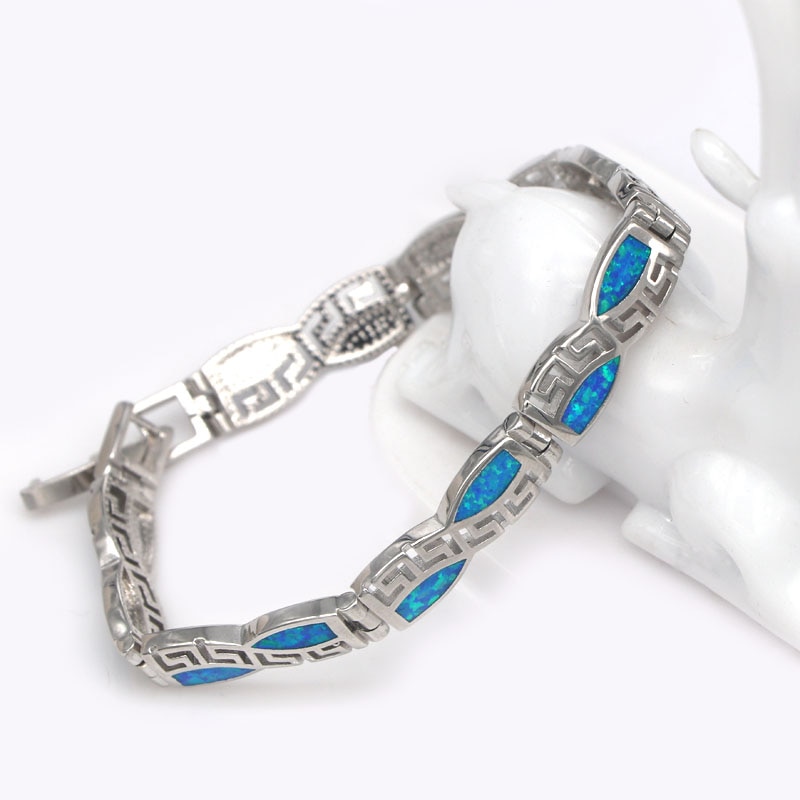 SZ0013 Chinese Pattern Blue Opal Gem Bracelets For Women Bracelets & Bangles