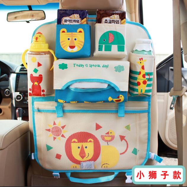 Cesta colgante Universal impermeable para coche y bebé, bolso organizador para cochecito de bebé, accesorios de almacenamiento para cochecito, bolso de mano portátil de dibujos animados: P3