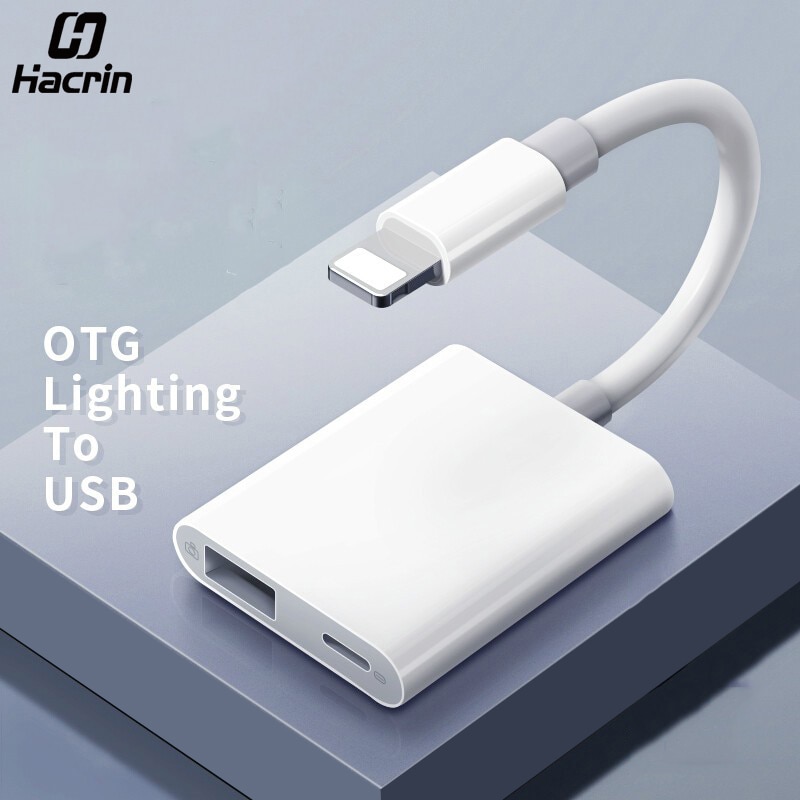 Hacrin Otg Adapter Voor Lightning Naar Usb 3 Camera Toetsenbord Otg Kabel Data Converter Voor Iphone Ipad Voor Apple Ios 13 Otg Adapter