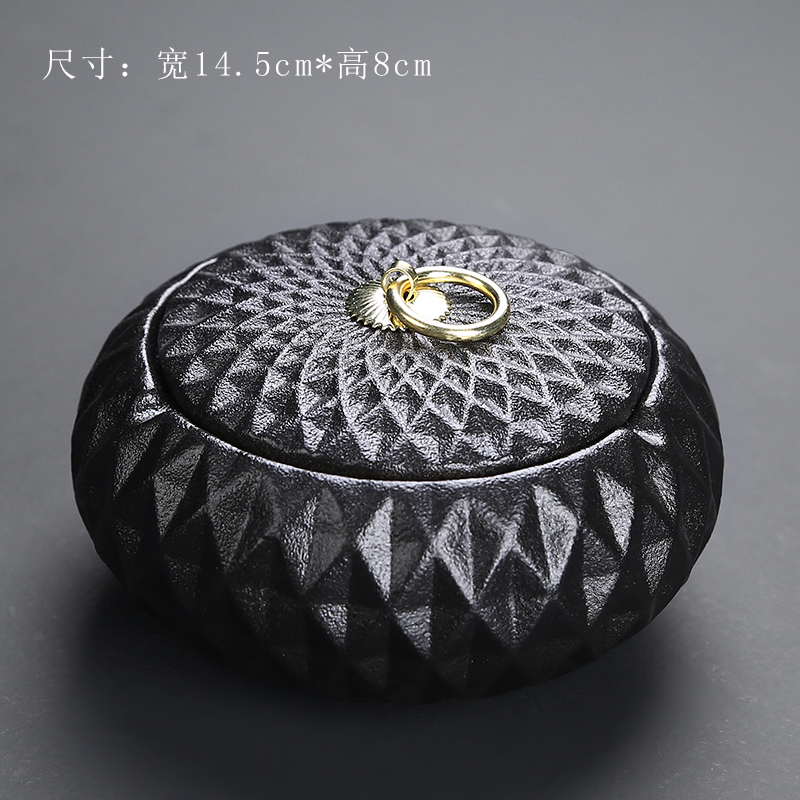 Cenicero de cerámica con tapa para el hogar, Cenicero de Estilo Vintage para sala de estar, mesa de té, suministros de decoración de oficina: YELLOW