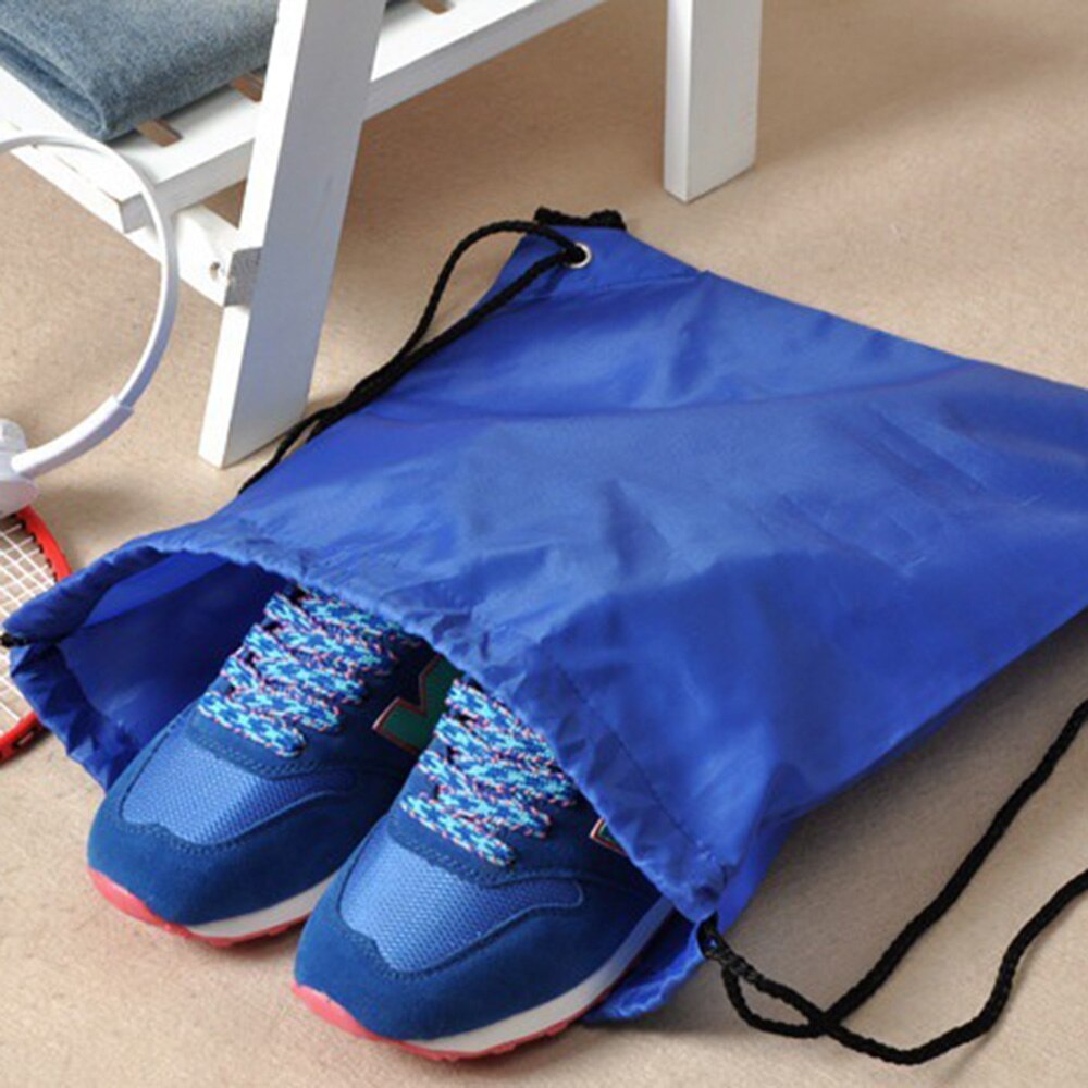 Portable Sports Bag Thicken Drawstring Belt Riding Backpack Gym Drawstring Shoes Bag Clothes Backpacks Waterproof