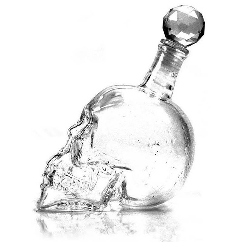 1000350/500/ML Kristall Schädel Flasche Wodka Schädel Erschossen Glas Flasche Mit Kork Schädel Kopf Glas Karaffe Für Whiskey Wein Geister
