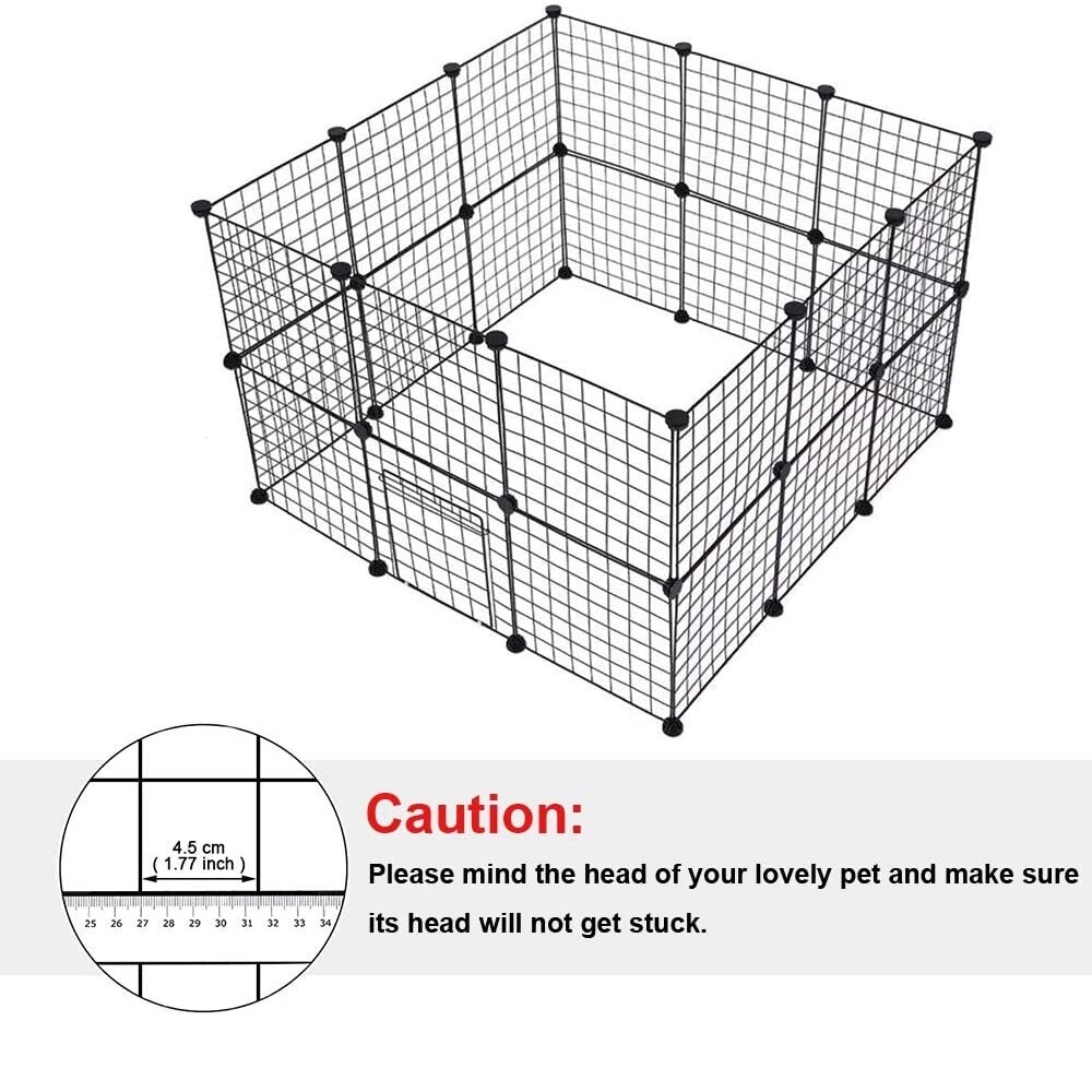 DIY Metal Mesh Pet Playpen, Small Animal Cage Metal Wire Indoor Outdoor, Portable Metal Wire Yd Fence for Small Animals