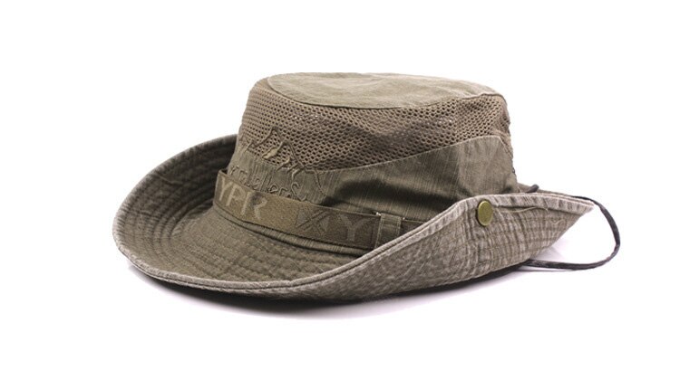 Retro americano del oeste de vaquero de dibujos animados de pesca de verano disfraces con sombrero sombreros: Light Coffee