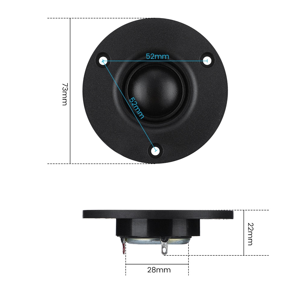 AIYIMA 2Pcs 3 Inch Audio Tweeter Speaker 4 Ohm 20W Hifi Music Treble Neodymium Magnetic Dome Silk Film Home Theater Loudspeaker