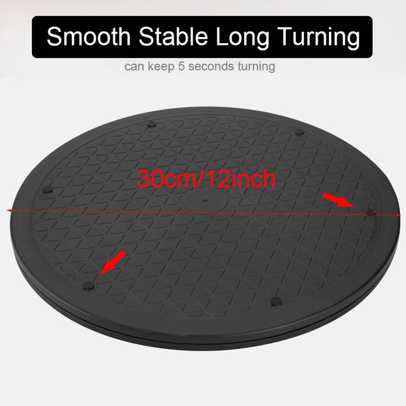 12Inch/30cm Plastic Rotating Plate Lazy Susan Pottery Wheel Turntable Clay Pottery Wax Sculpture Carving Turning Display Spinner