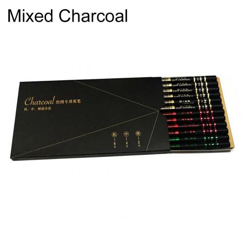 Sketch Charcoal Pencils 12Pcs Sketch Write Drawing Soft Medium Hard Carbon Charcoal Pencil Art Supplies Office School Supplies: Mixed Charcoal