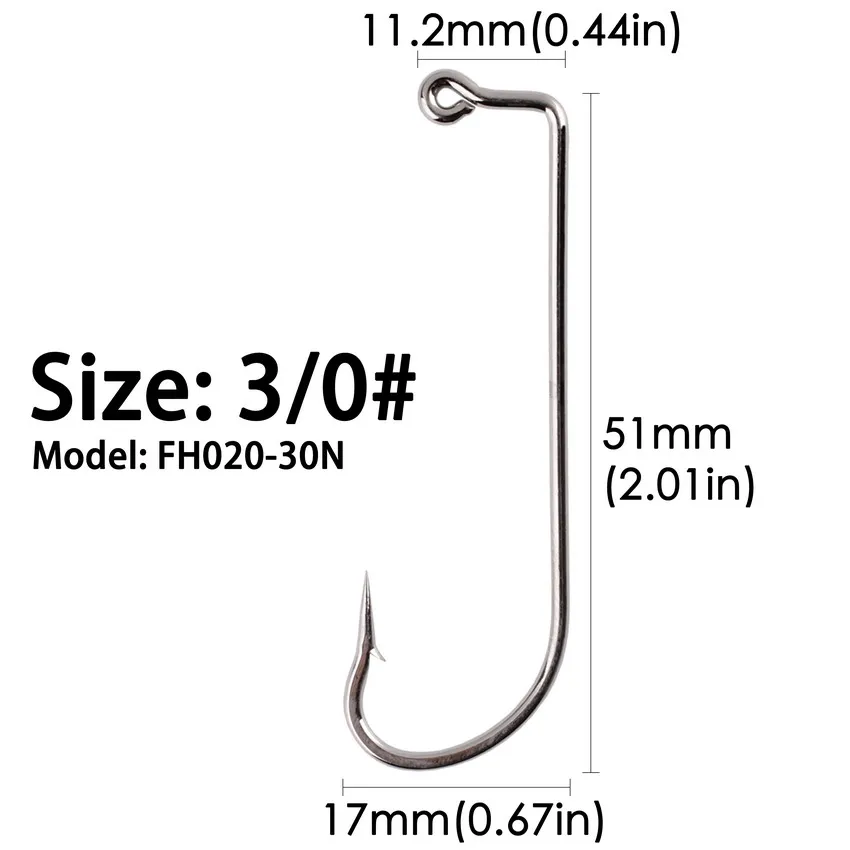 100 Hameçons Jig O'Shaughnessy 3/0 – œillet, Pour Pêche En Eau Douce Et Mer, Neufs