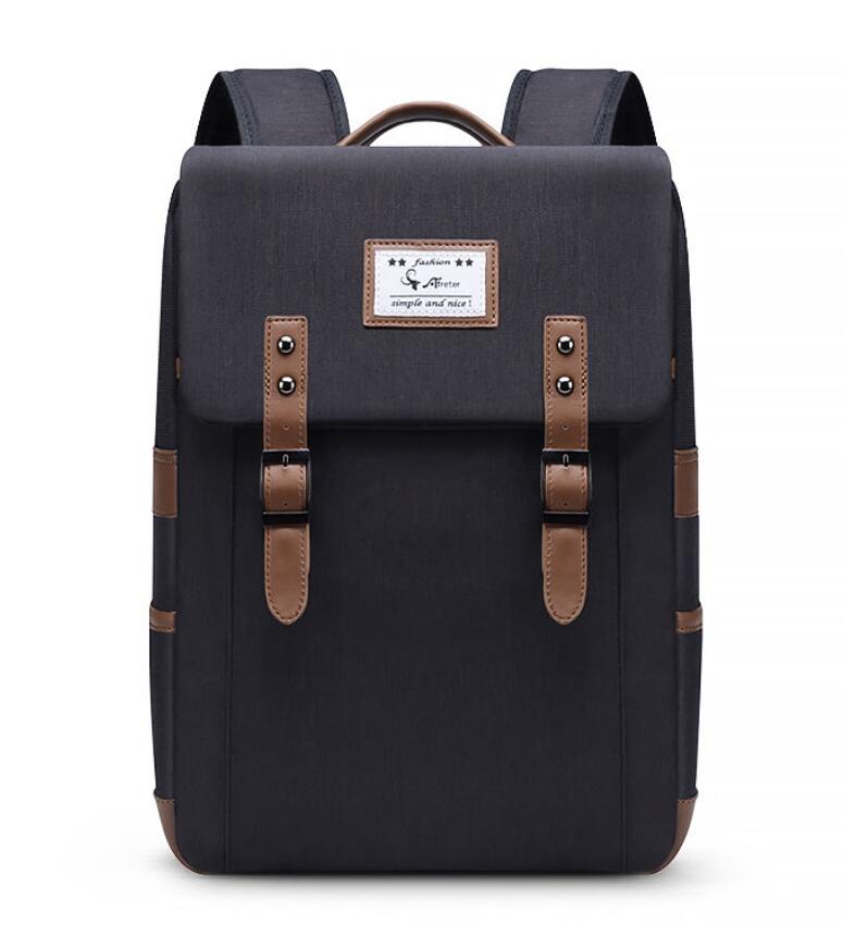 Oxford skole rygsæk mænd skoletasker til teenage drenge sort stor kapacitet mellemhøj bogtasker teen college laptop taske: Sort