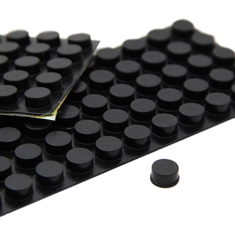 Møbelknop runde 10 mm x 5 mm selvklæbende gummipuder 6 in 1