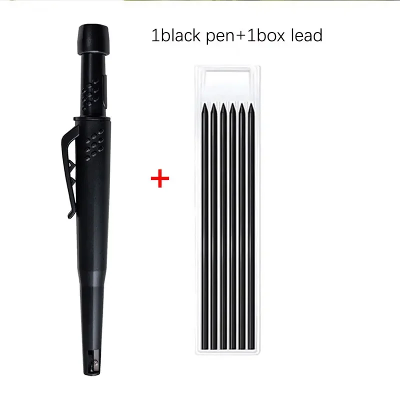 2-in-1 Solid Timmerman Potloden met Puntenslijper Timmerman 2.8mm Solid Mechanische Potloden Markering gereedschap Bouw/Timmerlieden: green