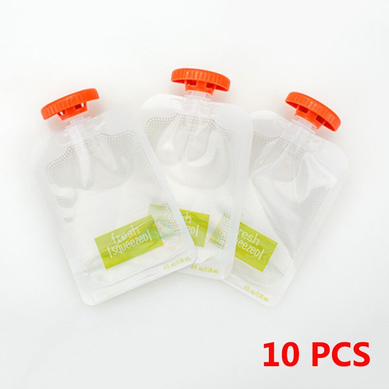 Squeeze Juice Station Baby Food Organination Storage Containers Baby Food Maker Set Fruit Puree Packing Machine Party: 10 Pcs Fresh Bags