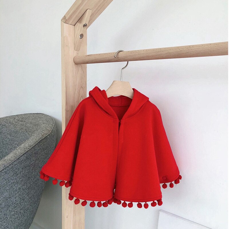 Rød forår efterår spædbarn baby pige kappe overtøj frakke hætteklædt kappe bomuld toddler børn afslappet cardigan tøj
