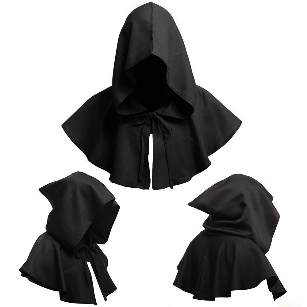Capucha de estilo Medieval para hombre y mujer, gorro de Cosplay de Halloween de monje renacentista, , 80%