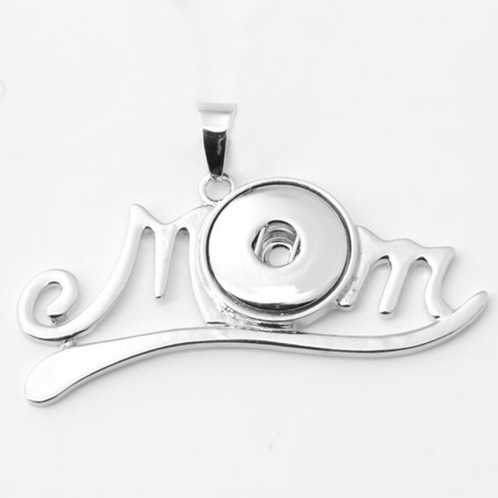 XH6568 Mom Mama Mum Moeder Drukknoop Ketting (Fit 18Mm 20Mm Snaps) Bobosgirl