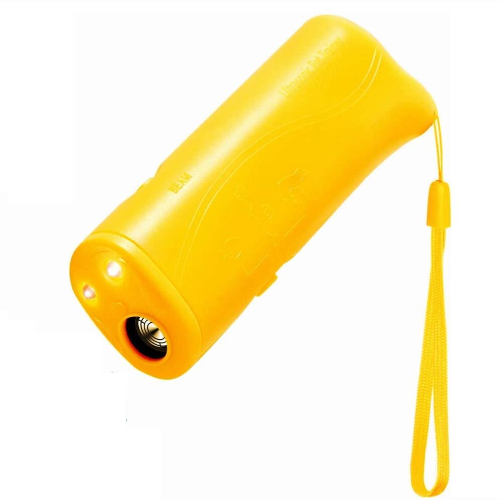 Haustier Hund Repeller Anti Bellen Stopp Borke Ausbildung Gerät Trainer LED Ultraschall Anti Bellen Ultraschall Ohne Batterie: Single Kopf Gelb