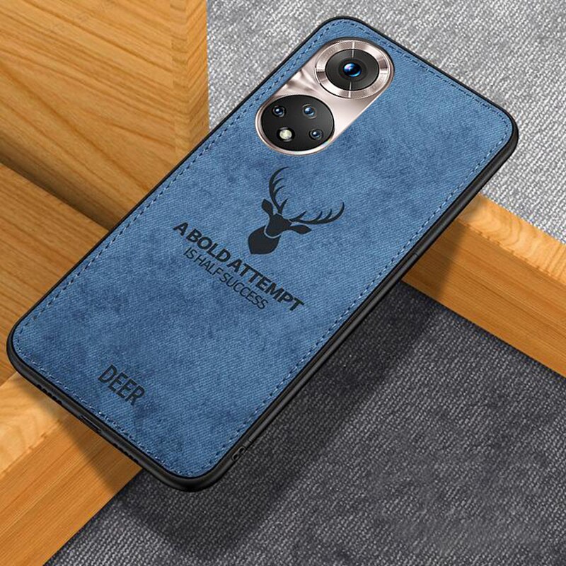 Negócio pano macio cervos caso de telefone para huawei honor 50 / 50 lite/50 pro silicone + capa para computador: Honor 50 Pro / BlueD