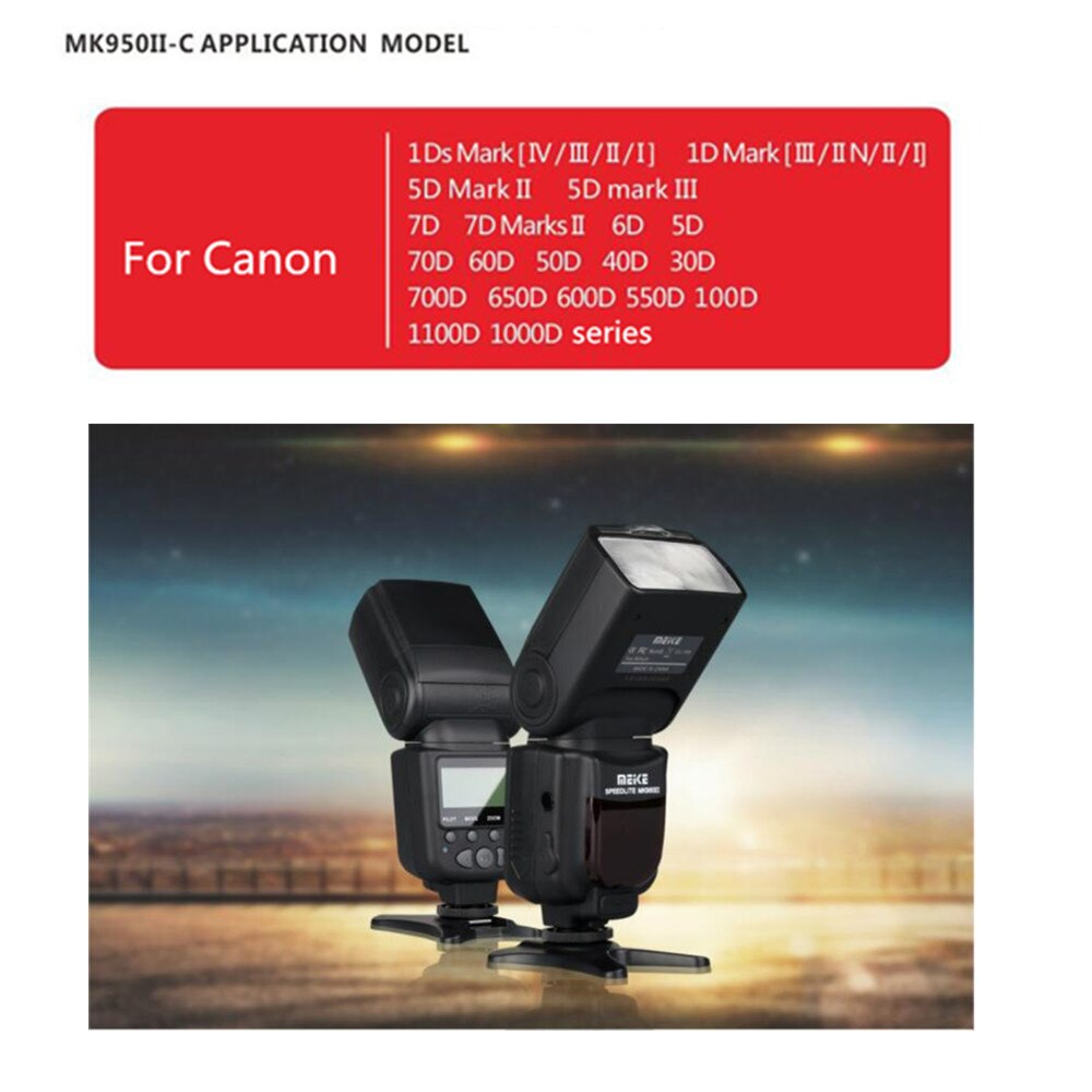 Meike – flash MK-950 Mark II i-ttl TTL MK-950N II, pour Canon Nikon D7100 D3200 D810 D80 As Yongnuo YN-565E