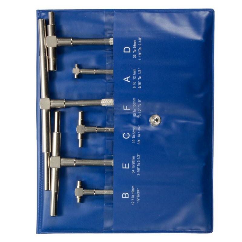 6 pièces ensemble de jauge télescopique micromètre mesure alésage ingénieurs Kit 8-150mm