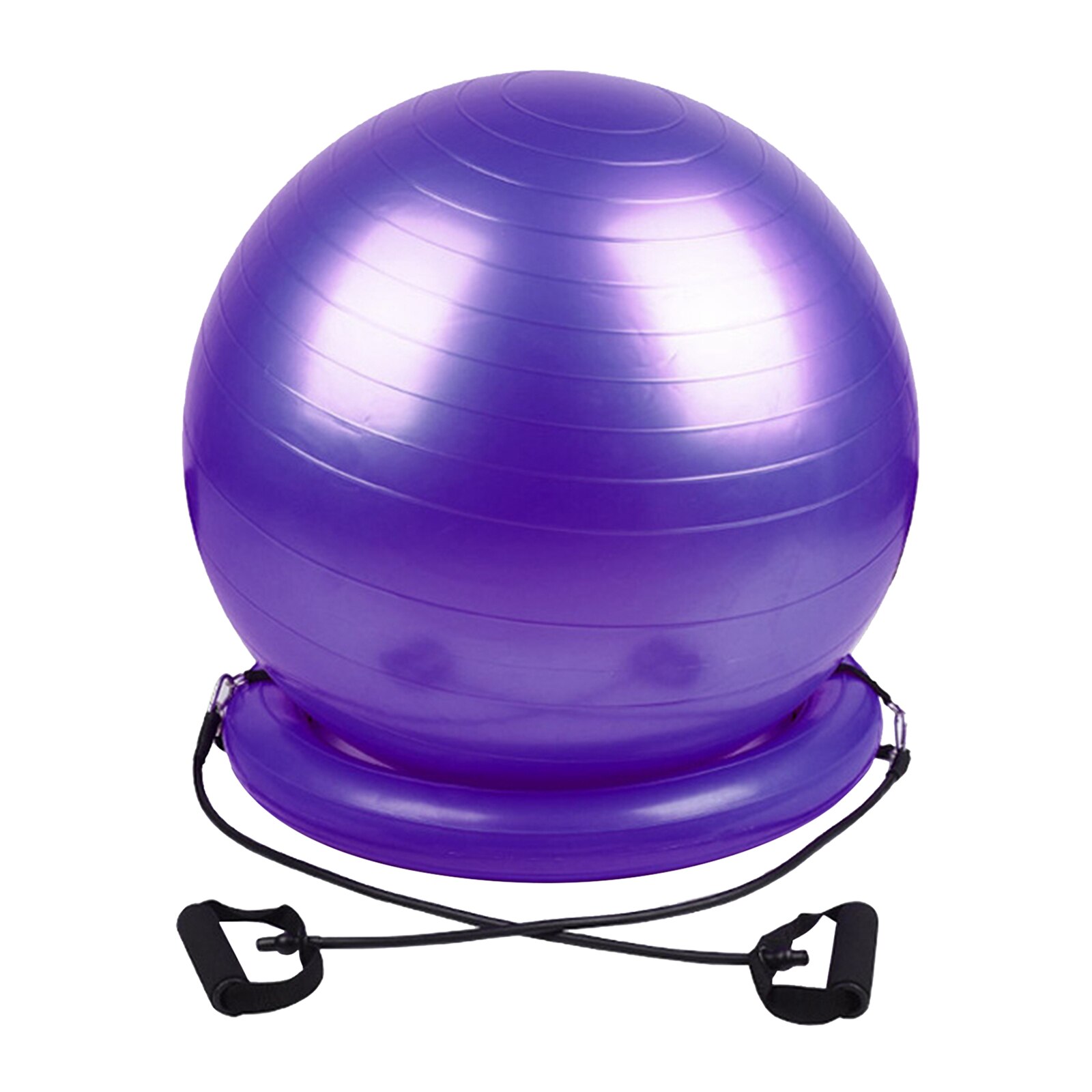 Träningsbollstol  (65cm),  yogaboll för kontor och fitness med stabilitet bollbas, förbättra balans, kärnstyrka och hållning: Lila