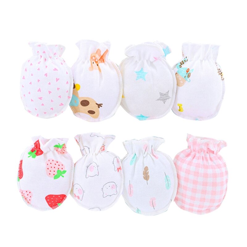 Neugeborenen Baby Baumwolle Karikatur Handschuhe Kleinkind Kleinkind Keine kratzen Fäustlinge unisex Baby Handschuhe für 0-5 Monate Baby Jungen und Mädchen H3CD