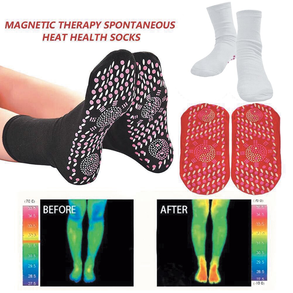 Tourmaline – Chaussettes magnétiques unisexe auto-chauffantes,accessoire de soins de santé respirant effet massage et confortable pour avoir les pieds au ,