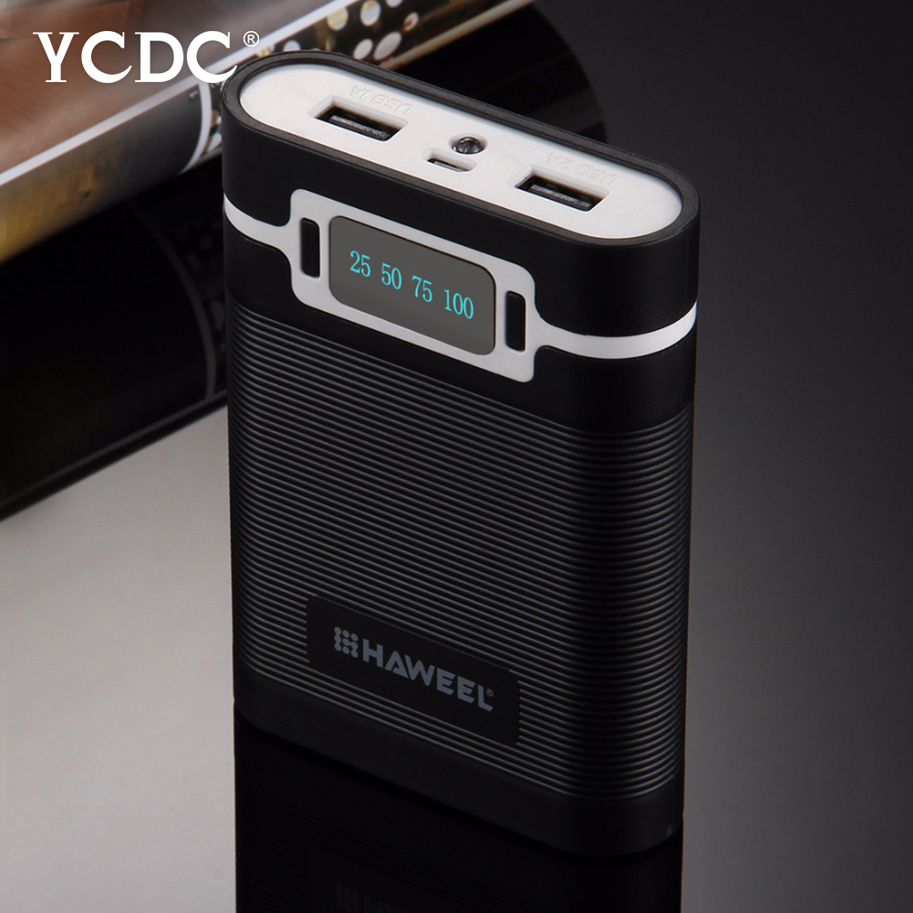 5V 2/4 Slots 5600Mah/10000Mah 18650 Batterij Box Case Diy Power Bank Oplader Shell Opladen Case voor 2/4X18650 Li-Ion Batterijen: 4 slot black