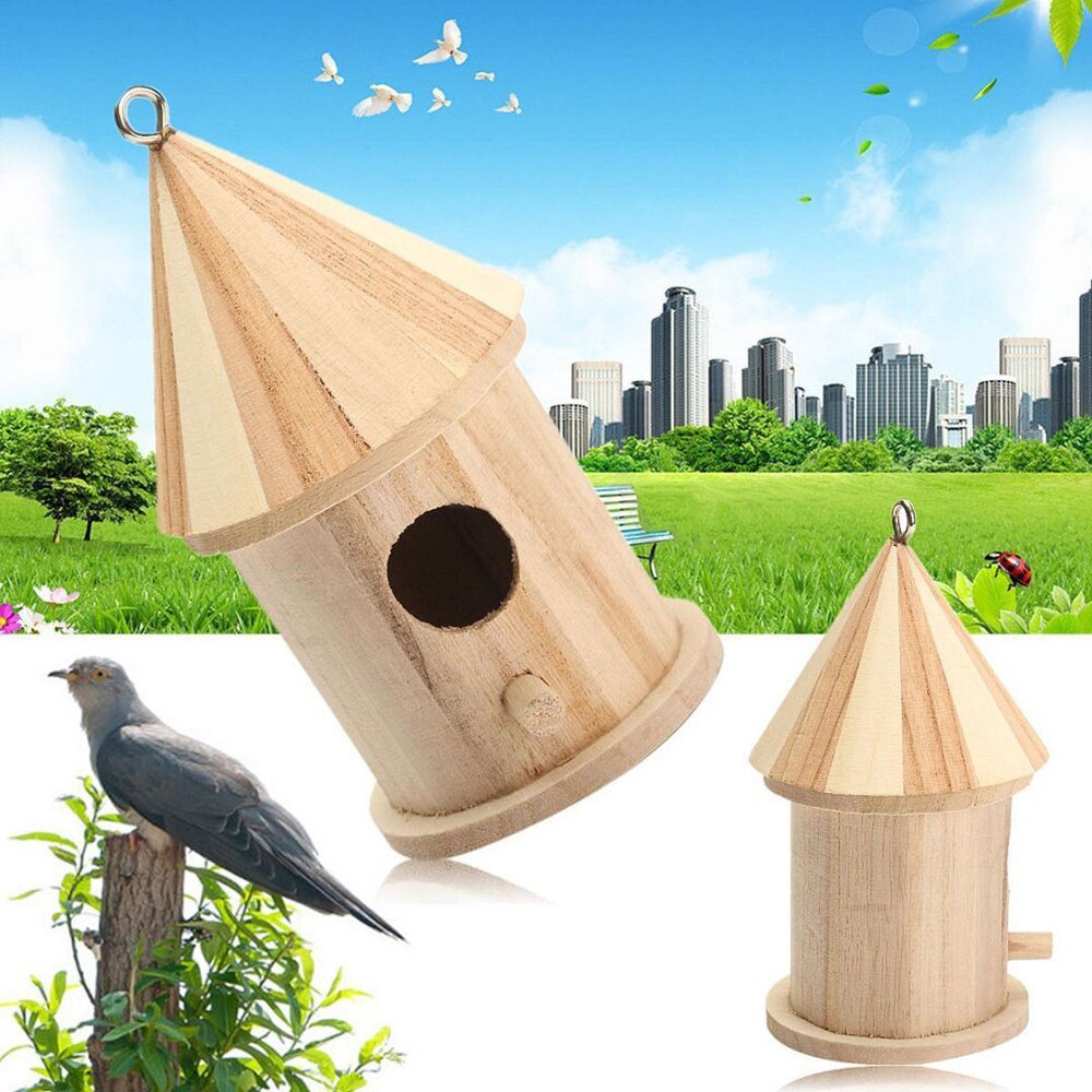 30 # Vogel Huis Houten Opknoping Nestelen Dozen Met Lus Voor Huis Tuin Yard Decoratie Vogelhuisjes Pet Supply Accessoires