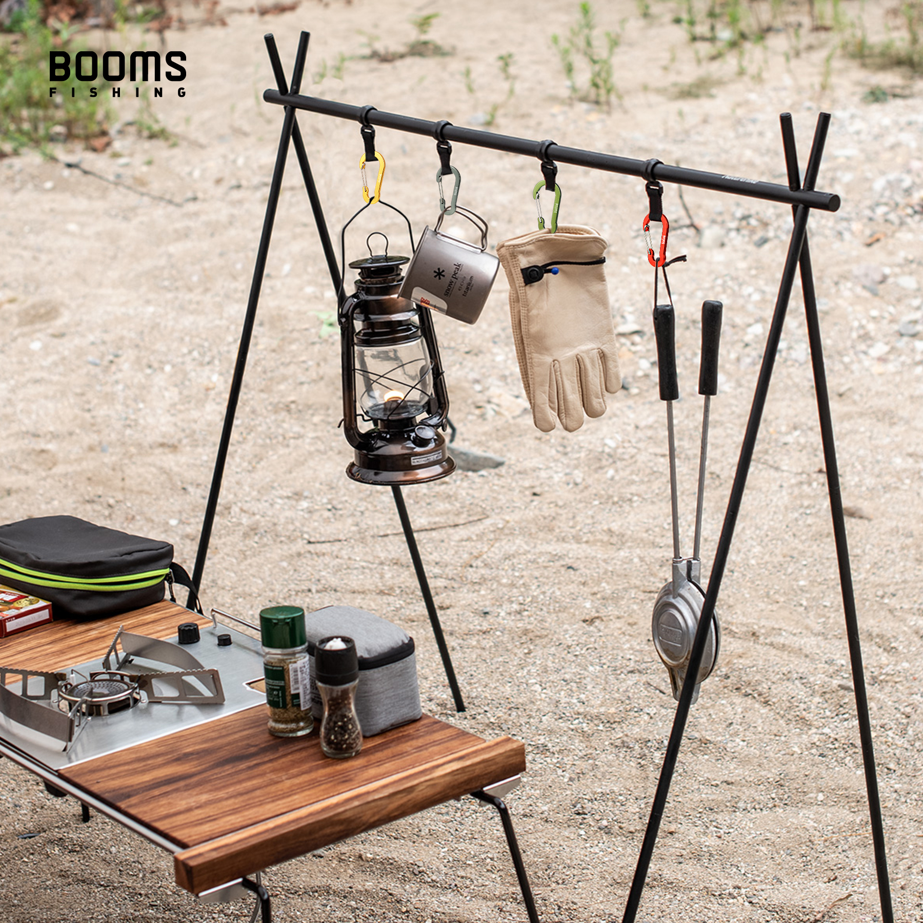 Booms Fishing CC5 MultiUse Carabiner 10Pcs 2.7in/7cm Outdoor Camping Buckle Keychain Aluminum Caribeaner Clip Fishing Acessories
