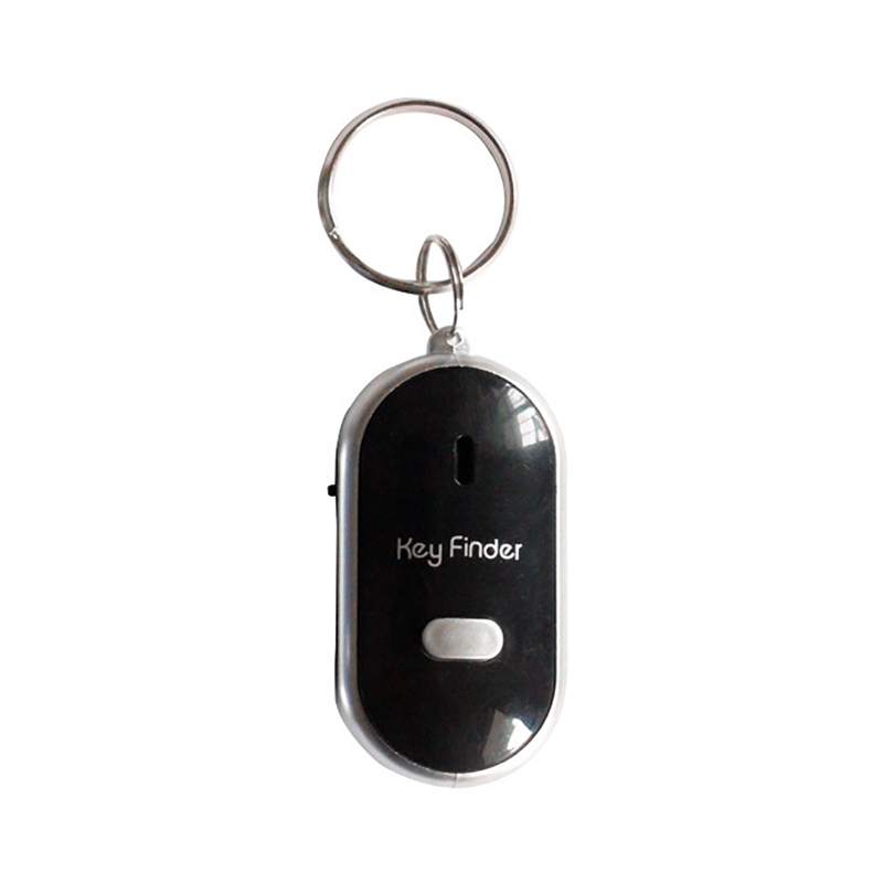 Led Fluitje Key Finder Knipperende Piepend Geluid Controle Alarm Anti-Verloren Keyfinder Locator Tracker Met Sleutelhanger 4 Kleuren Voor kiezen: Black