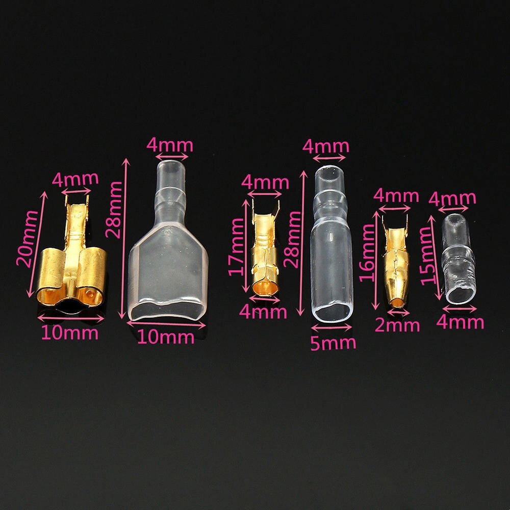 140 Stuks 3.9Mm Auto Motor Messing Kogel Mannelijke Vrouwelijke Terminal Wire Connectoren Met Isolatie Covers