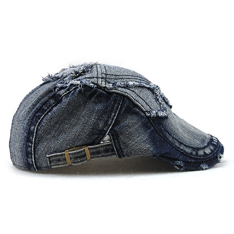 Ulykkelig denim hat mænd retro nyhedsdreng kasket irsk sommer efterår vedbend hatte mandlige afslappet flade hætter