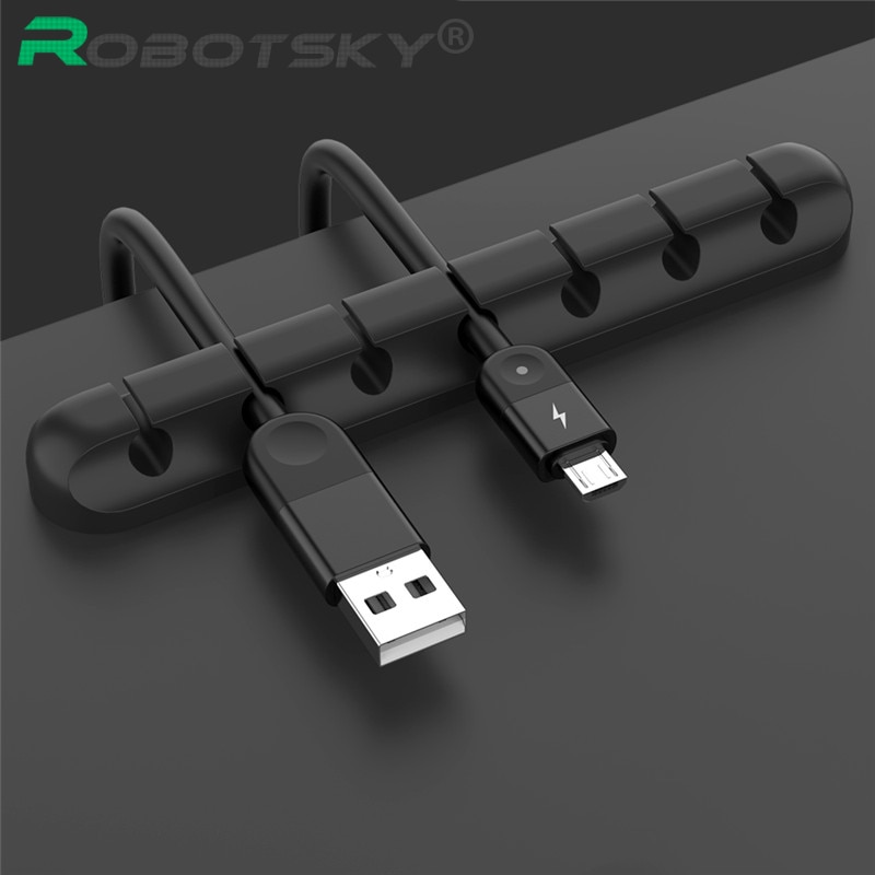 1-7 Clips Kabel Houder Siliconen Kabel Organisator Flexibele USB Winder Management Clips Houder Voor Muis Toetsenbord Oortelefoon Headset
