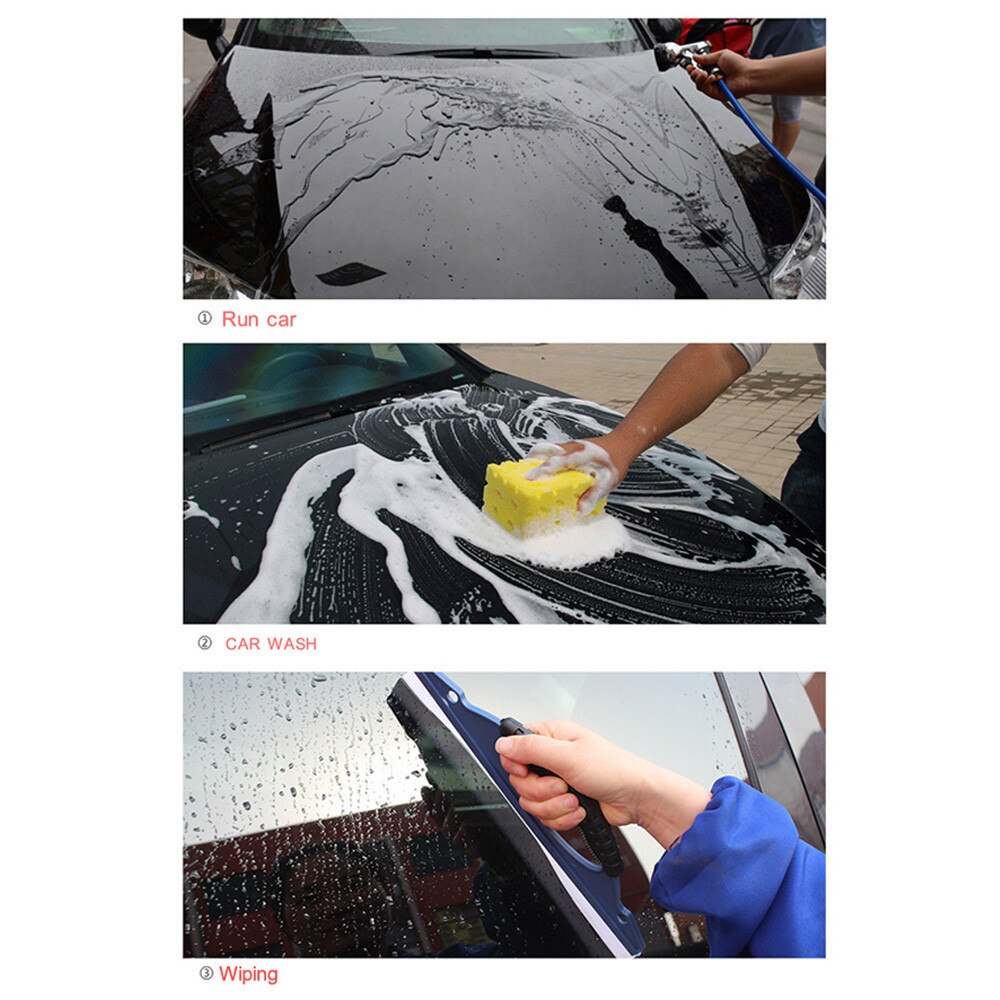 Soft Silicone Car Wash Water Wiper Sponges Windowshield Car Care Washing Squeegee Cleaner Auto Window Glass Cleaning Tools