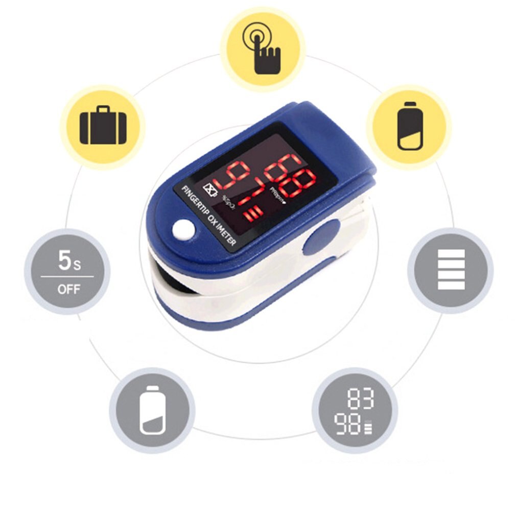 1Pcs Oled Screen Finger Clip Oximeter Pure Heart Rate Monitoring Device Pulse Oximetry Measuring Blood Oxygen Finger Clip