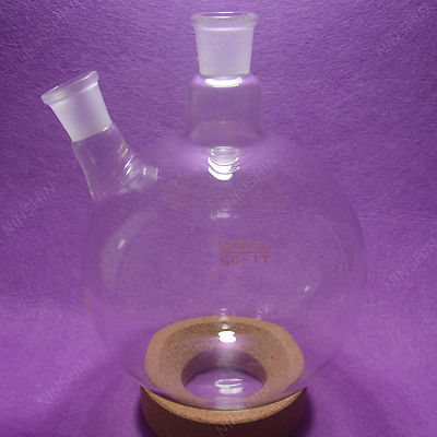2000ml 2 Neck Round Bottom Boiling Flask,24/29 Joint,Glass Flask,lab Glassware