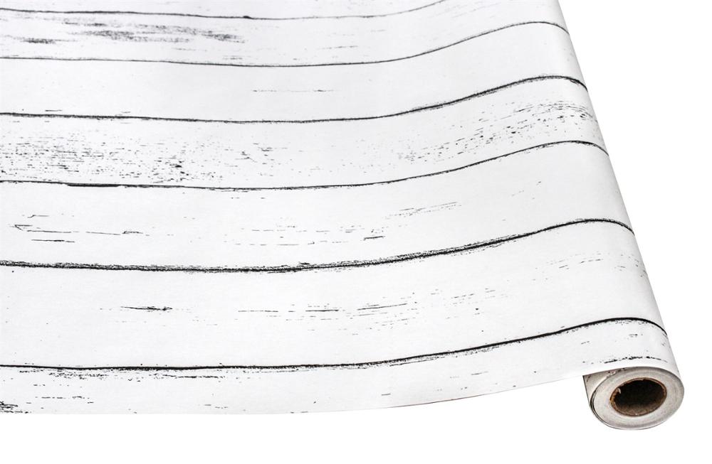 LUCKYYJ-papel tapiz autoadhesivo de vinilo para decoración de pared del hogar, papel tapiz extraíble de madera blanca para dormitorio infantil: 45x600cm