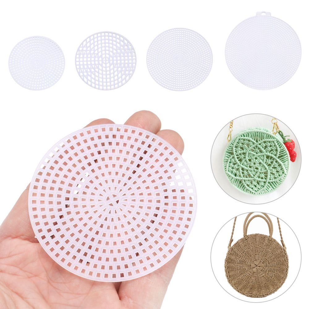 Round Grid Board for Weaving Bag Plastic Knitting Helper Knit Sheet Easy Knitting Accessories DIY Hand Bag White Net Cover