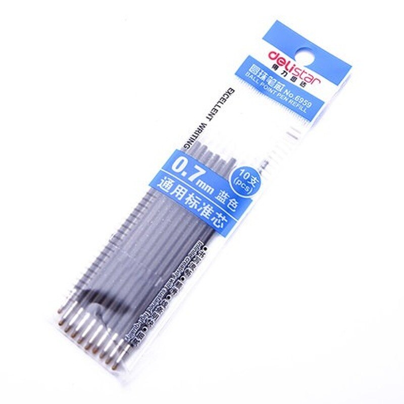 Ball Point Pen Refills Press Ball Point Pen Replacement Refills 10pcs/lot Blue Ballpoint Pen Refills 0.7mm Writing Tool