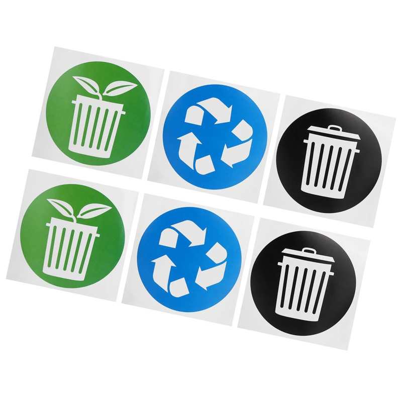 Workplaces Dustbin Sticker PVC Stickers Circular Garbage Collection Recycle Decal Trash Sticker Indoor for Outdoor