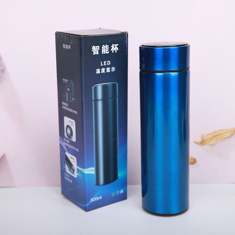 Xiaomi-taza inteligente de acero inoxidable 304, termo con pantalla LED de temperatura, de negocios, digital: Blue